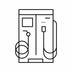 vacuum cleaner and water for wash car station equipment line icon vector illustration