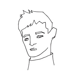 One continuous line drawing of man. Minimalism art.