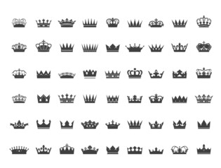 HERALDIC CROWN COLLECTION. Big Vector set graphics and icons.  