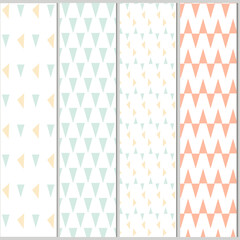 Seamless vector pattern triangles in pastel colors. Printing on fabric, wallpaper, background. Delicate children's textiles.