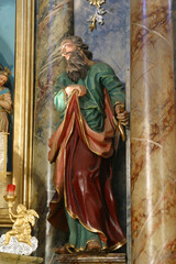 Saint Paul statue on the main altar in the parish church of Saint George in Gornja Stubica, Croatia