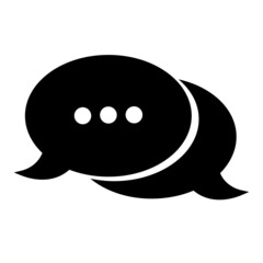 chat dialog vector icon with three dots. Black on a white background. eps 10