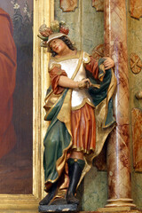 St. Florian, statue on the altar of St. Joseph in the parish church of St. Francis Xavier in...
