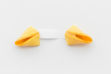 Chinese fortune cookies with empty blank. Good luck and asian New Year background