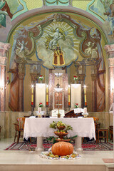 High altar in the parish church of the Assumption of the Virgin Mary in Oroslavlje, Croatia