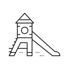 slide kindergarten line icon vector illustration