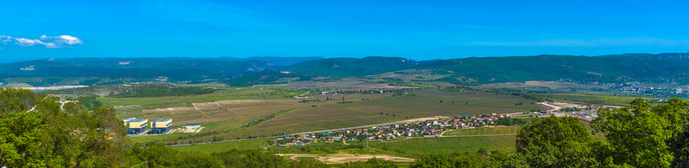 Fototapeta na wymiar peninsula in the spring. View from the Mount Sapun