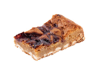cake with jam isolated on white background 