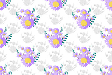 Floral seamless pattern design for fabric textile parapet decoration. Flower hand drawing nature botanical wallpaper. Trending colorful ornament prints vector illustrations background