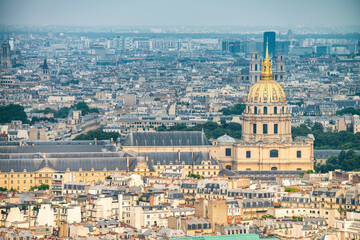 Fototapeta na wymiar Aerial view of the Palais des Invalides in Paris, France.