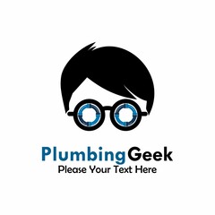 Plumbing geek logo template illustration. suitable for plumbing shop etc - obrazy, fototapety, plakaty