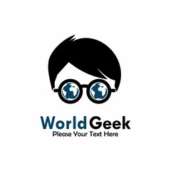 World geek logo template illustration
