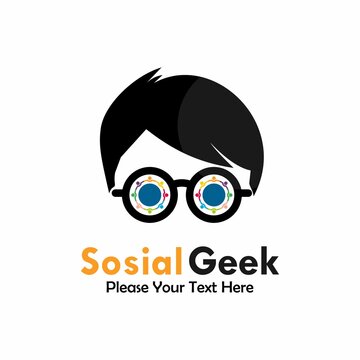 Social geek logo template illustration