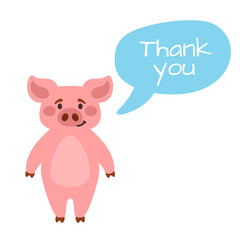 Obraz na płótnie Canvas cartoon style cute piglet with speech bubble