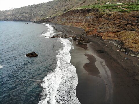 Playa de los Patos, Tenerife. Foto aérea dron.