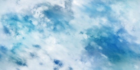 Blue sky seamless background and fluffy white clouds in sunny day