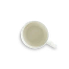 Obraz na płótnie Canvas White ceramic mug top view. Close up. Isolated on white background