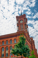 Rote Rathaus in Berlin, Germany. Red city hall.