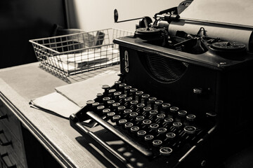 Old fashioned vintage manual typewriter.