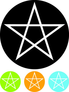 Pentagram occultism star vector icon isolated