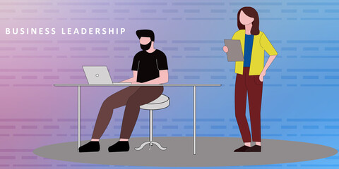 2d illustration business leadership concept
