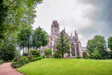 Fototapeta na wymiar Saint-Ouen Abbey Church in Rouen, Normandy.