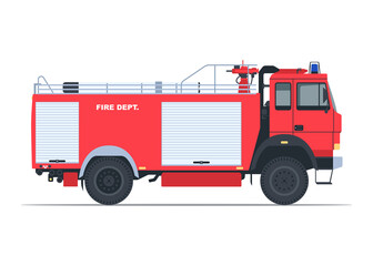 Fire Truck Flat Illustration