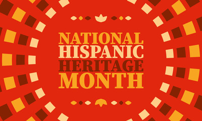 National Hispanic Heritage Month in United States. Celebrate annual in September and October. Latin American and Hispanic ethnicity culture. National fabric vector textures. Traditional festival