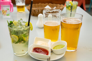 glass of fresh chilled beer.