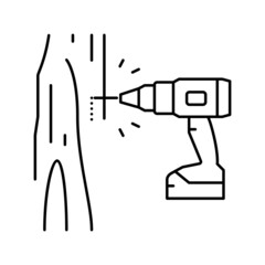 tapping trees line icon vector illustration