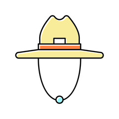 hat gardening color icon vector illustration