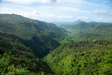 Fototapeta premium Black River Gorges National Park view in the south of the republic of Mauritius.