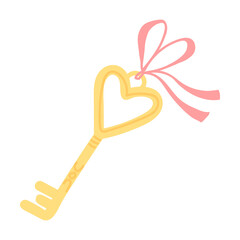 Love Key Illustration Isolated on white background