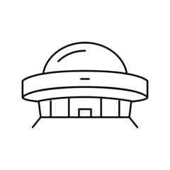 construction planetarium line icon vector illustration