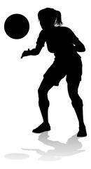 Female Soccer Football Player Woman Silhouette