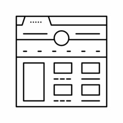 website creation line icon vector illustration