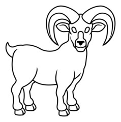 Naklejka premium Ram Goat Chinese Zodiac Horoscope Animal Year Sign