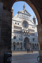 Cathedral of Cremona or Cathedral of Santa Maria Assunta - Romanesque temple - in Lombardy, Italy