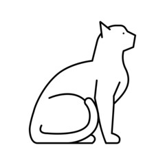cat pet line icon vector illustration