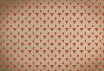 Vintage background from shapes of triangles. Seamless pattern on cardboard in retro style.