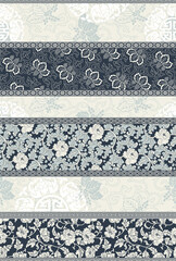 Traditional  Japanese fabric patchwork wallpaper  vector seamless  pattern