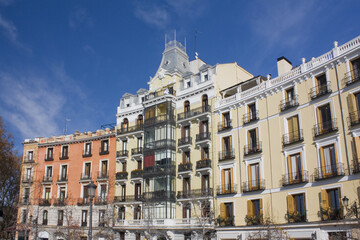 Fototapeta na wymiar Old historical buildings at Plaza de Oriente in Madrid, Spain