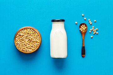 Soy non dairy substitute milk. Healthy vegan drink