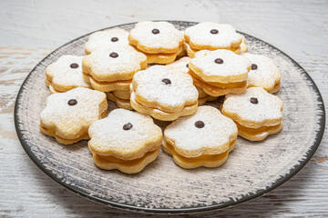 Homemade orange vanilla biscuits.