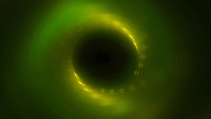 Bright abstract background with leaks. Blurred lighting tunnel. Magic portal. Vivid sphere lens