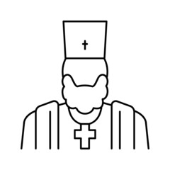 priest christianity line icon vector illustration