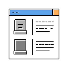 tombstone internet store color icon vector isolated illustration