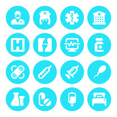 Medical icons set on white background