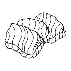 Delicious fried fish salmon steak isolated on white background. Vector illustration