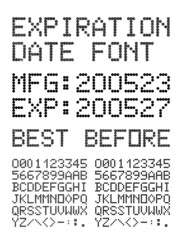 Vector illustration of the expiration date alphabet and numbers in clean and used versions - 488573959